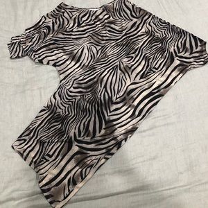 Women’s asymmetrical zebra print tunic